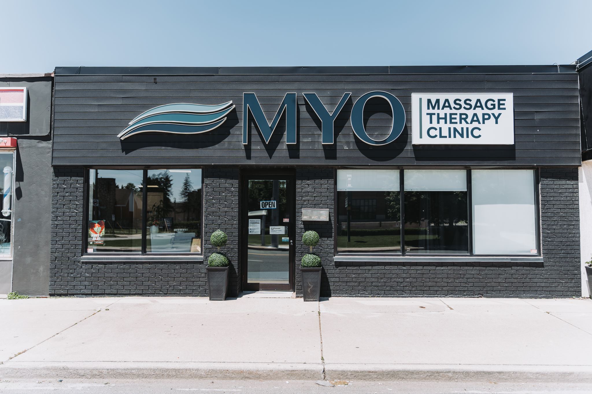 MYO Massage Therapy Clinic storefront on Tecumseh Road East, Windsor, Ontario